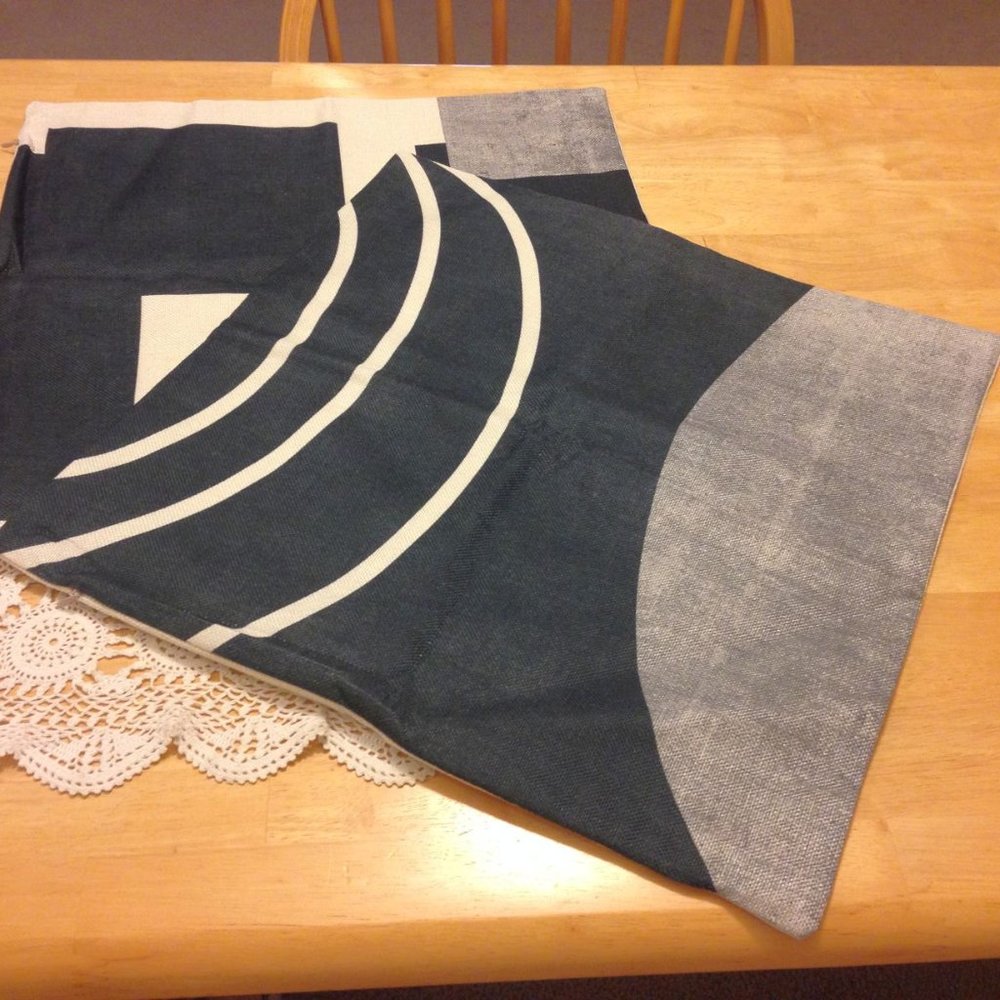 Washed out look black, grey, cream pillow covers